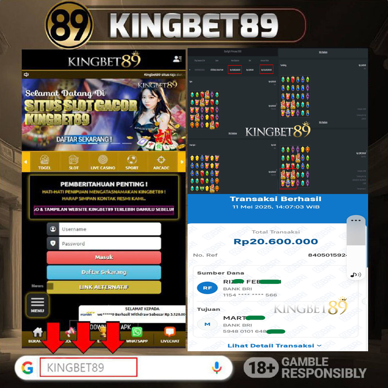 Rekapan PUTRI BINTANG 1000 KINGBET89 Terbaru 20.600.000 Lunas !