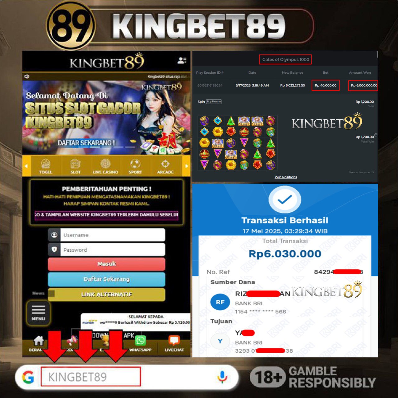 Rekapan Kakek Petir 1000 KINGBET89 Terbaru 6.030.000 Lunas !