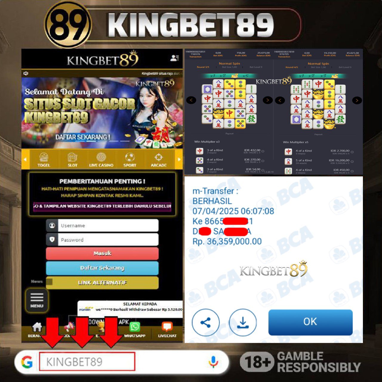 Rekapan terbaru PG MJ2 KINGBET89 Resmi Rp 36.359.000 Lunas !