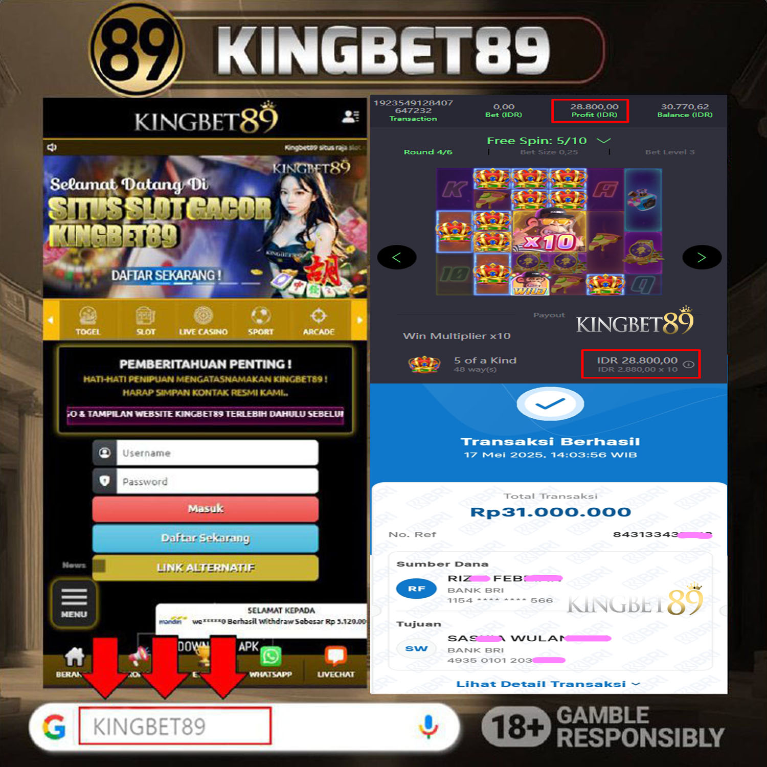 Rekapan PG Wild Ape Kingbet89 Resmi Rp 31.000.000 Lunas!