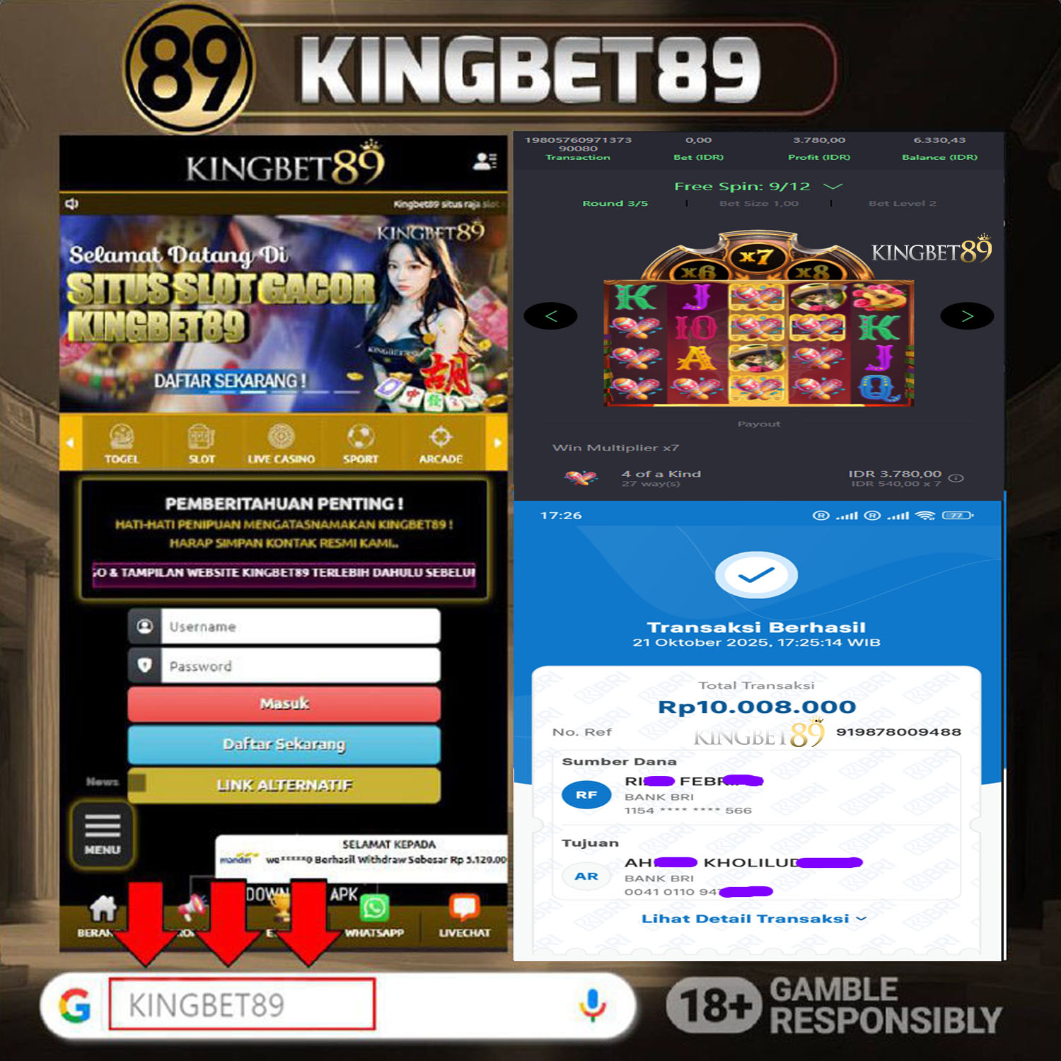 Rekapan PG WILD BANDITO KINGBET89 Resmi Rp 10.008.000 Lunas!