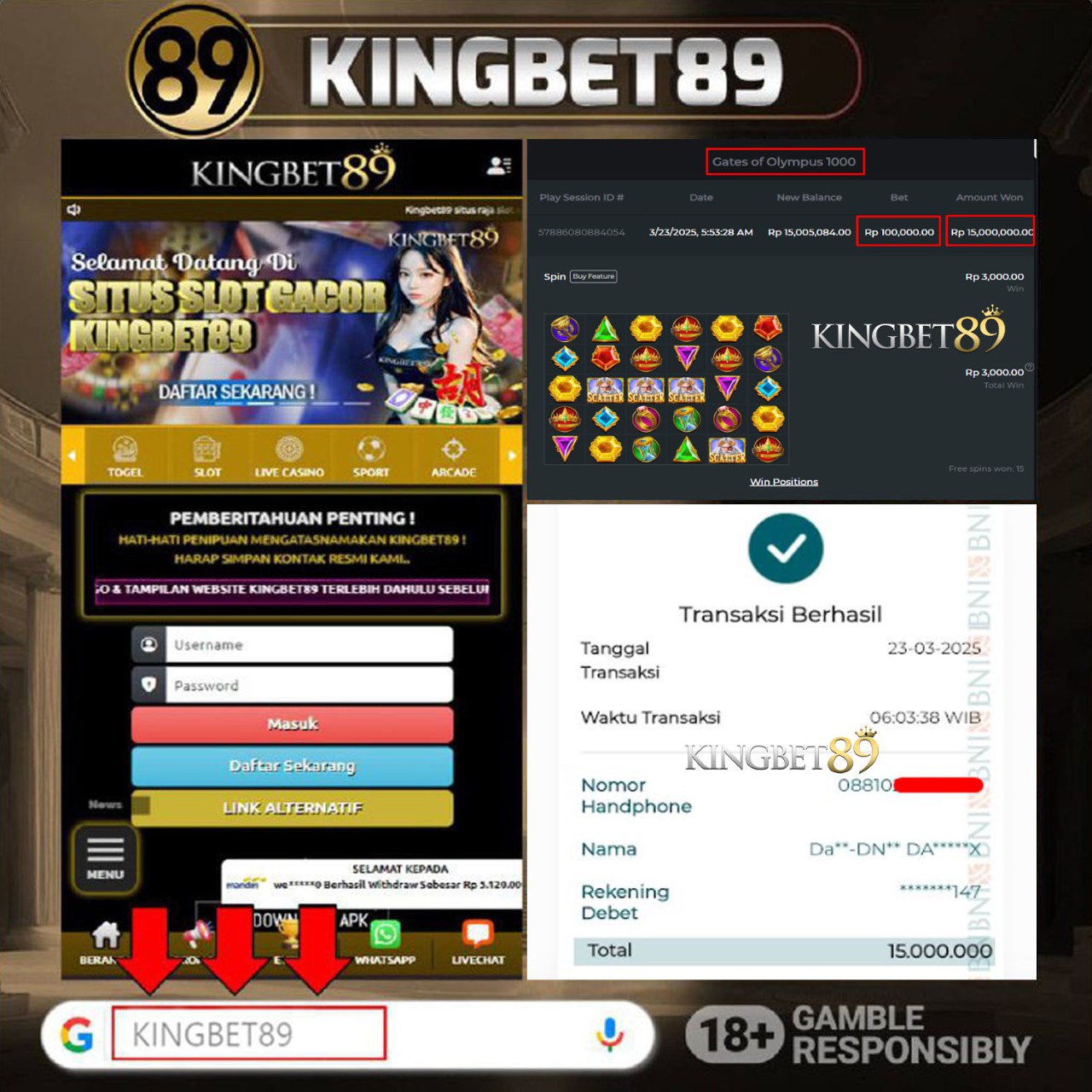 Rekapan KAKEK PETIR OLYMPUS 1000 KINGBET89 Terbaru 15.000.000 Lunas !