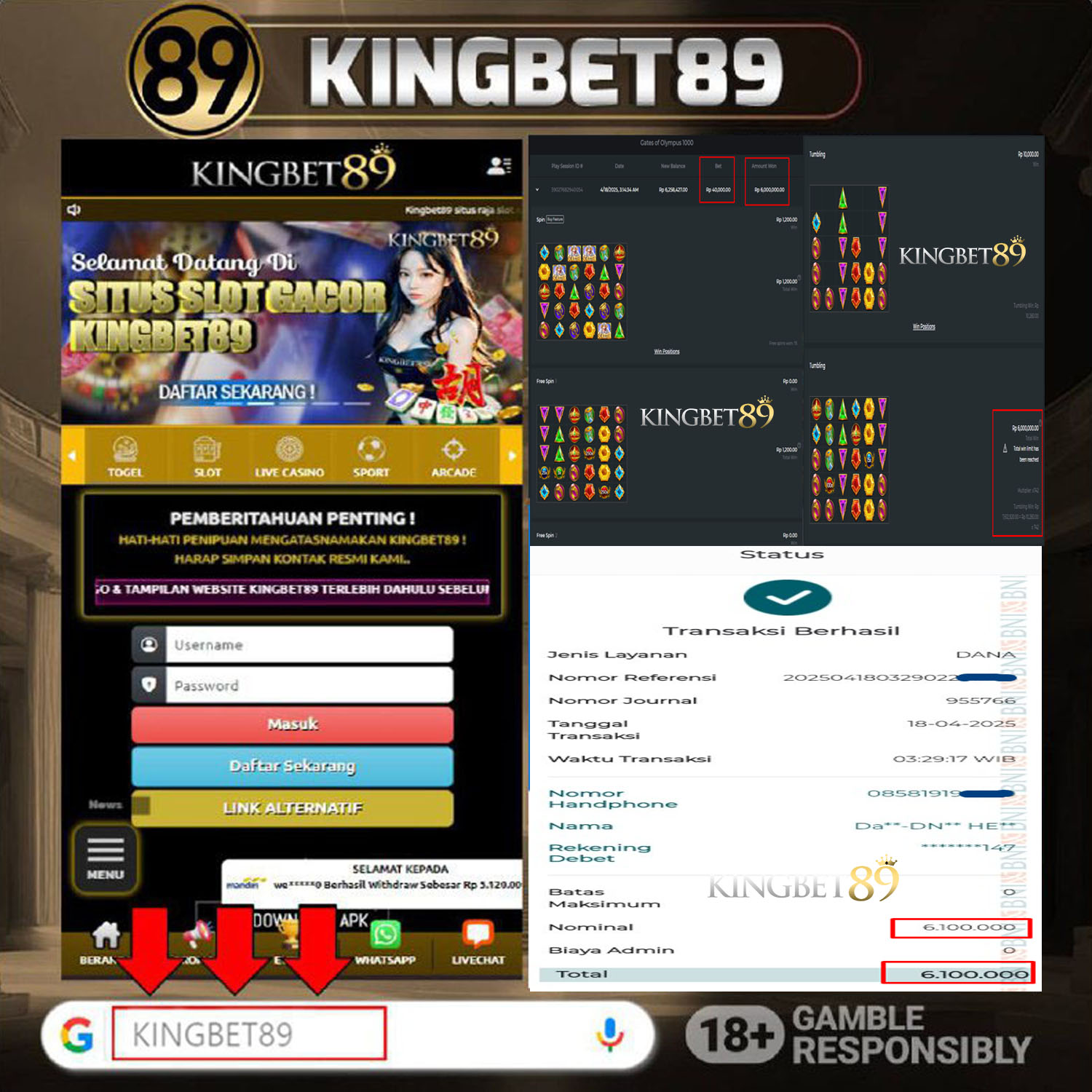 Rekapan KAKEK PETIR OLYMPUS 1000 KINGBET89 Terbaru 6.100.000 Lunas !