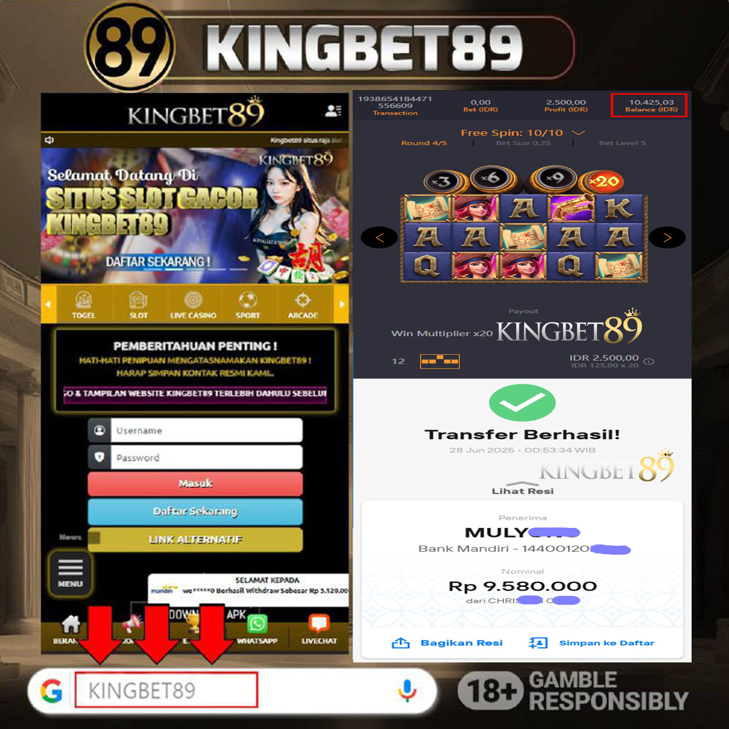 Rekapan PG QUEEN BOUNTY KINGBET89 Resmi Rp 9.580.000 Lunas !