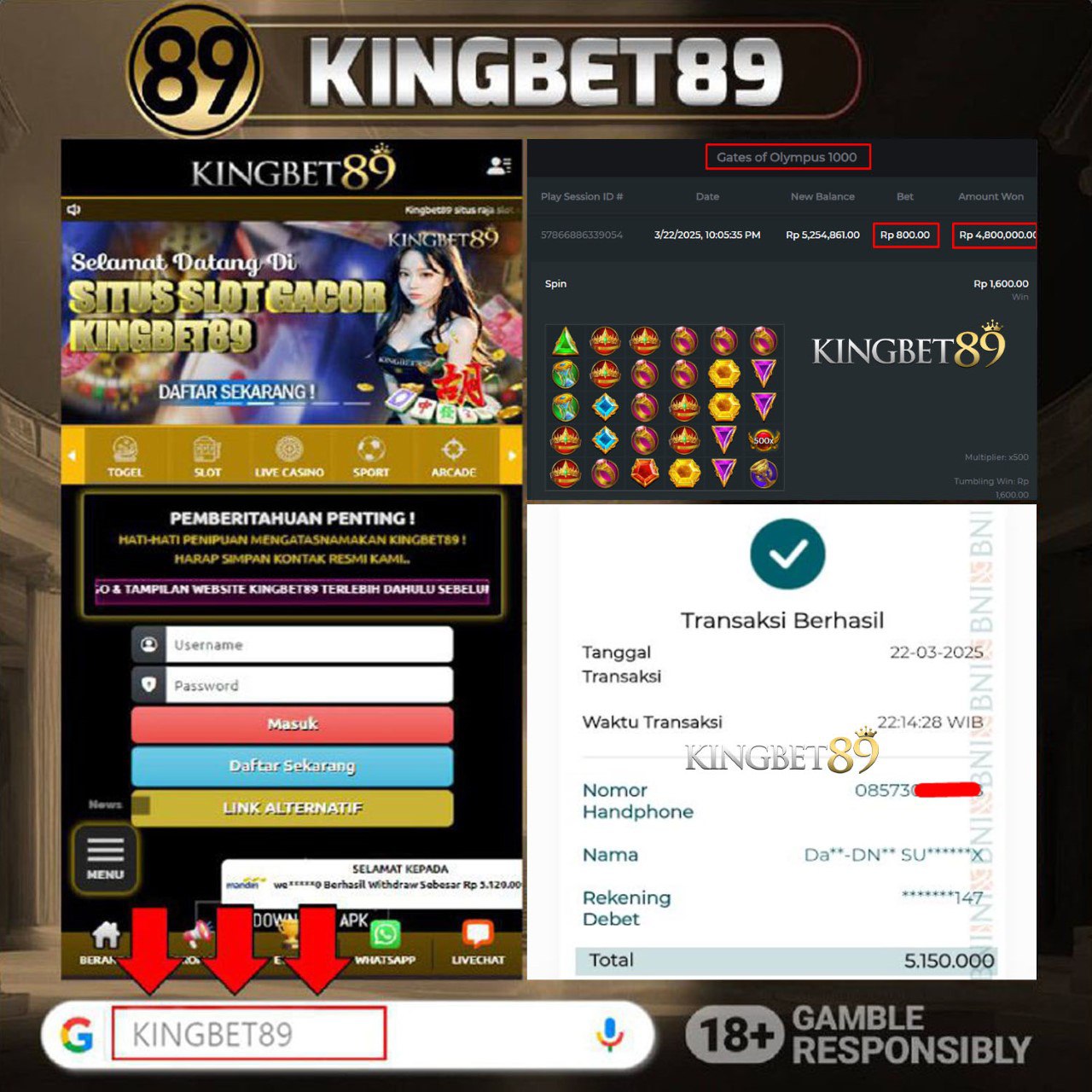 Rekapan KAKEK PETIR 1000 KINGBET89 Terbaru 5.150.000 Lunas !