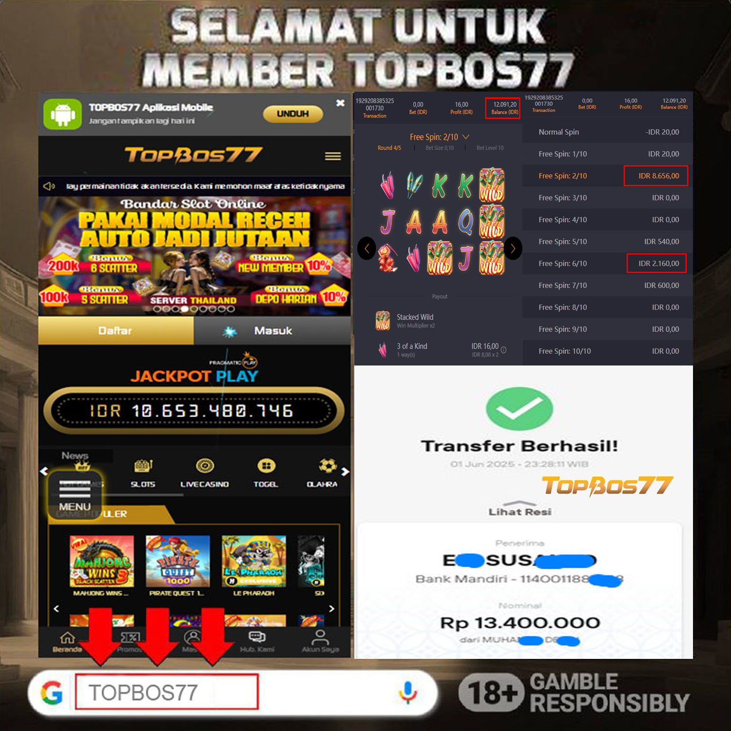Rekapan PG WILD FIREWORK TOPBOS77 Terbaru 13.400.000 Lunas !