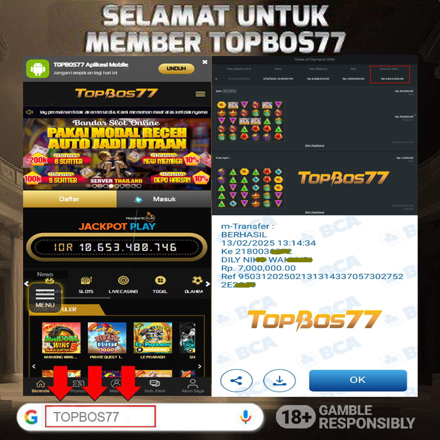 Rekapan Kakek Petir 1000 TOPBOS77 Terbaru 7.000.000 Lunas !