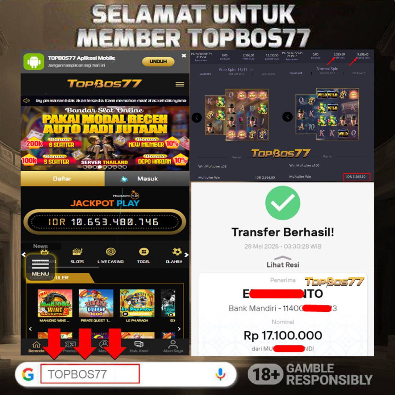 Rekapan PG MAFIA MAYHEM TOPBOS77 Resmi Rp 17.100.000 Lunas !